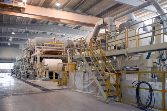 Industrial mill machinery on a production line